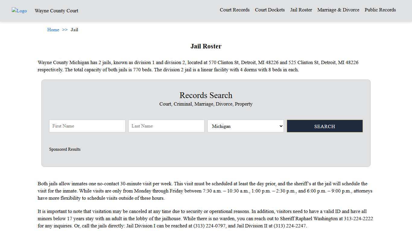 Jail Roster Wayne County Court